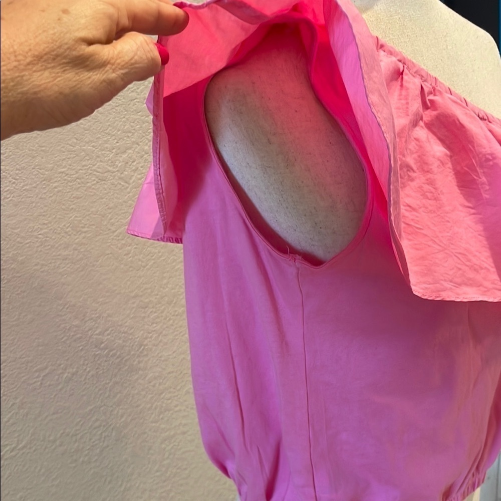 Pink Off-Shoulder Ruffle Top Sz Sm - Picture 3 of 5